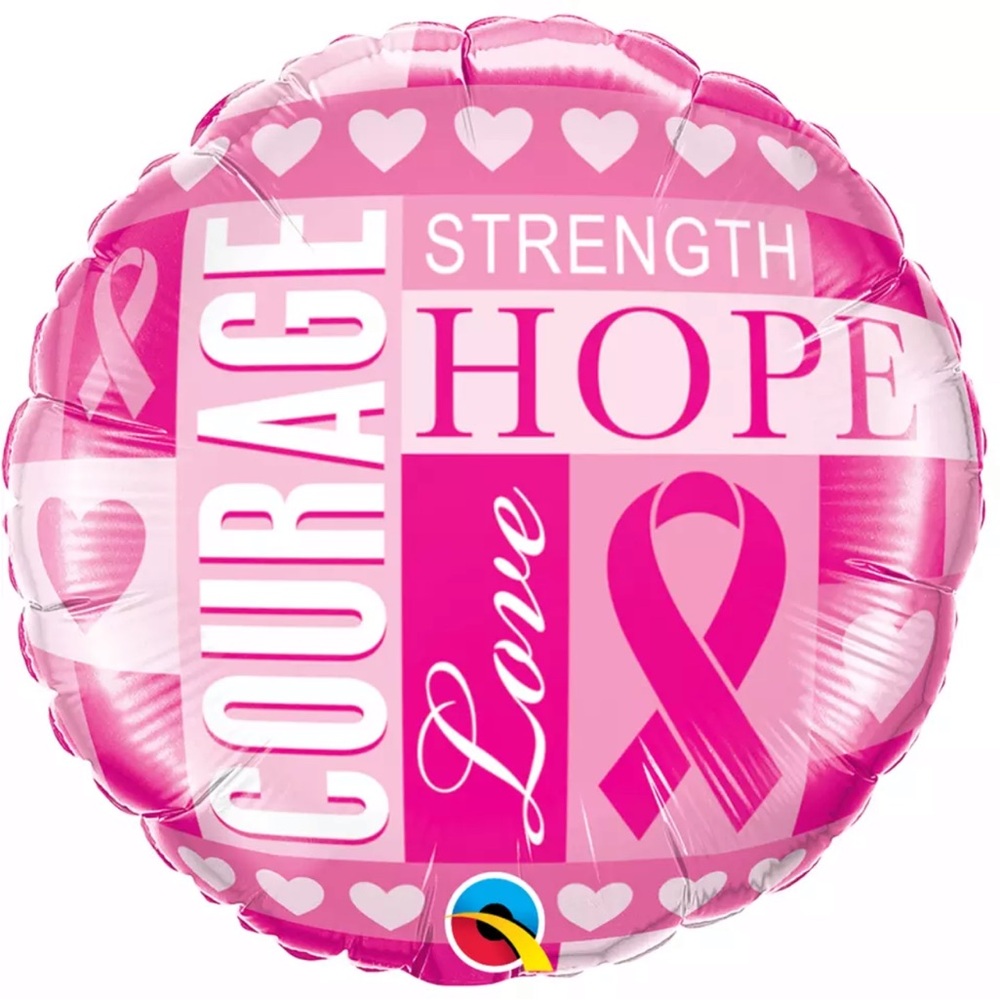 Pink Ribbon Balloon - Courage, Strength, Hope 18” 
6 Available